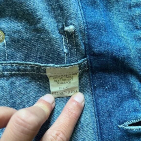 Vintage H.W. Carter & Sons Railroad Denim Chore Work Jacket Watch The Wear Small - Picture 9 of 16